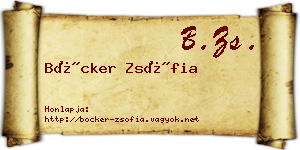 Böcker Zsófia névjegykártya